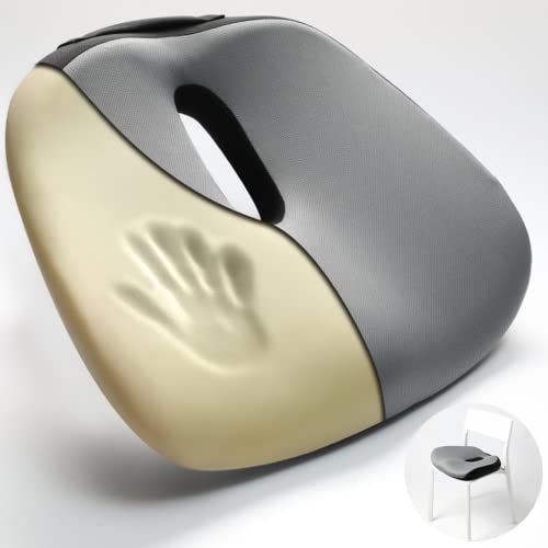 Coussin pour le Coccyx offrant une Assise Ergonomique et Confortable pour Chaise bureau et Siège Auto, Coussin Orthopédique en Mousse à Mémoire soulage le Dos, les Hanches et les Douleurs Sciatiques