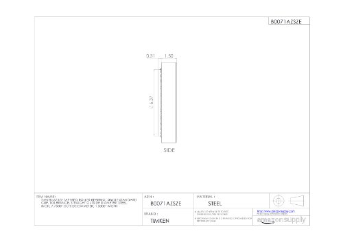 image for Timken 67322 Tapered Roller Bearing, Single Cup, Standard Tolerance, S