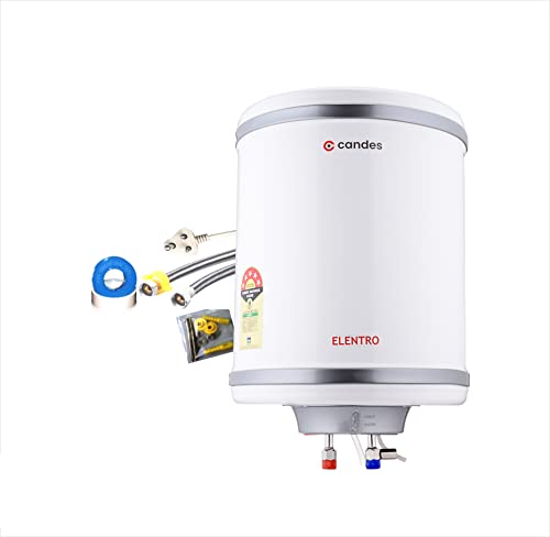 Buy Candes 25 Litre Elentro 5 Star Rated Automatic Instant Storage Electric Water  Heater with Special Metal Body Anti Rust Coating With Installation Kit, 2KW  Geyser (White) Online at Low Prices in India - Amazon.in