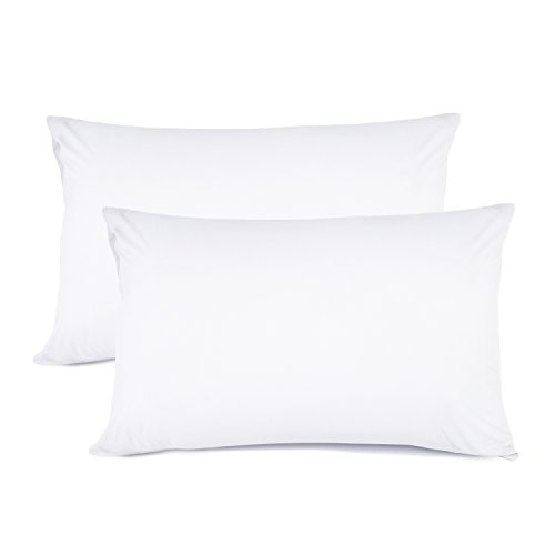 Lighting Mall Queen Pillowcases, 100% Brushed Microfiber Pillowcase Protector, Ultra Soft, Wrinkle Free Stain Resistant (Set of 2, White)