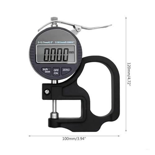 Calibrador digital de espesores 0,001 mm / 0,00005" rango 0-12,7 mm / 0,5" miniatura 3