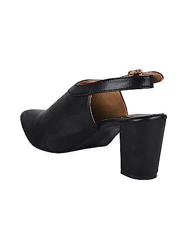Image of SilverArrow Style Fancy Trending and Comfort Block Heel Sandal Mule Bellies Sandal for Womens and Girls Black