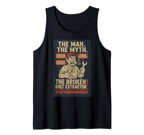 Divertido Vintage Mecánico Broken Bolt Extractor Garaje Humor Camiseta sin Mangas