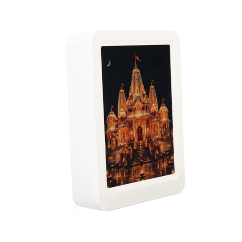 Image of Lexton 5 Inch Shri Ram Mandir Spiritual Plug-in LED Night Light | Blessings of Shri Ram | Decorative Light for Mandir, Pooja Room, Bedroom & Home Decor | Warm White