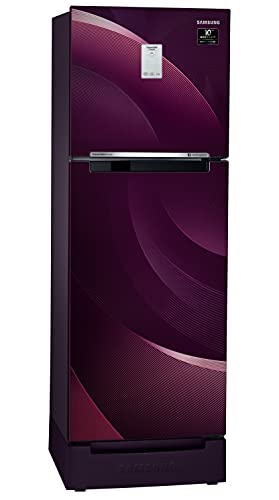 Image of Samsung 244 L 3 Star Inverter Frost Free Double Door Refrigerator Appliance (RT28A3C234R /HL, Rythmic Twirl Plum, Base Stand with Drawer, Curd Maestro, Convertible, Silver, 2022 Model)