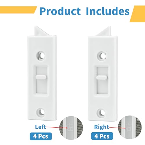 8 Pcs Window Latch Locks Spring Loaded Window Tilt Latch Replacement Part by JPKTA,Vinyl Plastic Construction,Window Parts and Hardware 2 Inch Hole Center Spacing Sliding Lock White