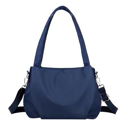 Riñonera para hombre y mujer, bolso de hombro impermeable de nailon – Riñonera impermeable – Bolso bandolera con diseño de cremallera doble – Bolso bandolera de gran capacidad, azul, ver descripción