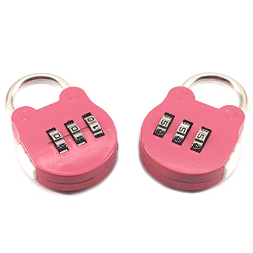 Lot de 2 petits cadenas à combinaison avec code à 3 chiffres pour casier, tiroir, valise, sac à dos, gym, école, vélo, panier de voyage