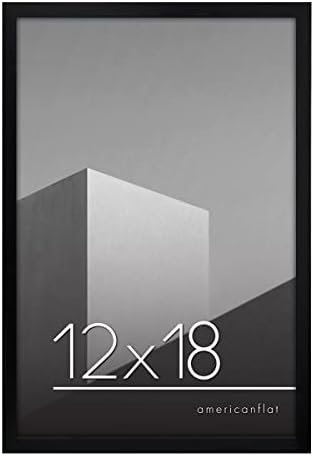 Americanflat 12x18 Poster Frame in Black - Thin Border Photo Frame with Polished Plexiglass - Horizontal and Vertical Formats for Wall