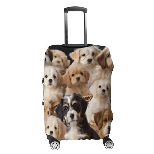 Cute Pet Dogs Luggage Cover Tsa Approved Suitcase Covers for Luggage Elastic Washable Suit Case Covers Anti-Scratch Travel Luggages Sleeve Suitcase Protector Fits 19-30 Inch Case(S)4