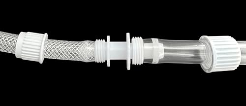 Plactic Hose Barb Reducer 1/2" to 3/8" ID Hose Barb Fitting with Support Collar Union Air Hose Pack of 2 Compatible with Sleep Number, Select Comfort and Other Brand Hoses.