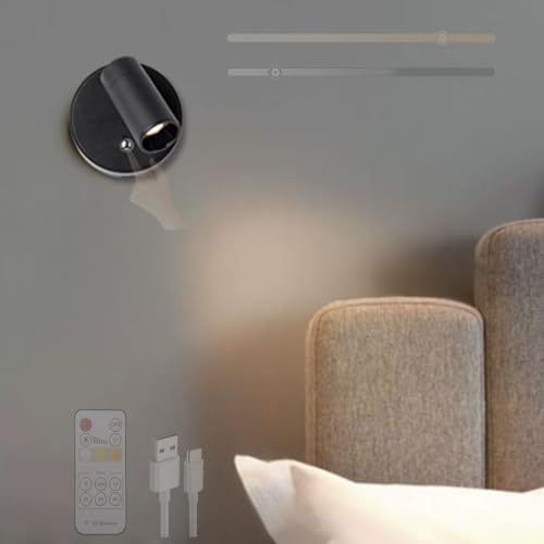 Apliques de pared con mando a distancia foco LED regulable táctil giratorio