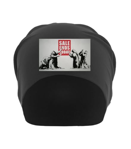 Bonnet souple unisexe de qualité supérieure Banksy Street Art coton fin noir