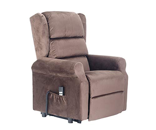 MON FAUTEUIL RELAX - Fauteuil releveur avec Inclinaison indépendante CE Medical Fauteuil-Carl-2M-CS-TEBRO Velours Marron