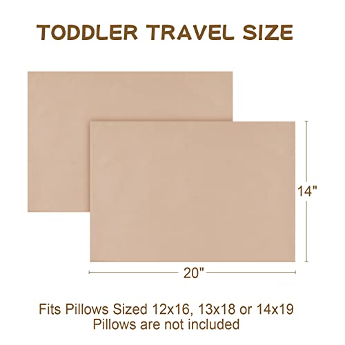 Fittia Cotton Toddler Pillowcase With Envelope Closure, Soft And Breathable Travel Pillow Case Cover Pack Of 2, 14X20 Inches Small Pillow Case, Champagne #TOP5