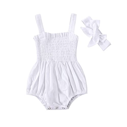 FOMOYUU Baby Girl Summer Bodysuit Sleeveless Checkered Gingham Clothes