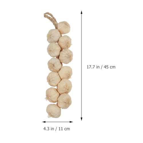 VICASKY 3pcs Strings Artificial Garlic Farmhouse Decorations Vegetables Decor Home Decorative Garlic Trenzas De Ajos Kids Lifelike Garlic Ornament Onions Fake Garlic Braid White DEA Foam