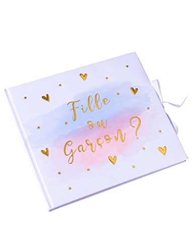 Générique - Libro degli ospiti per ragazza, ragazzo, rosa, blu e oro, 64 pagine, 22 x 19 cm