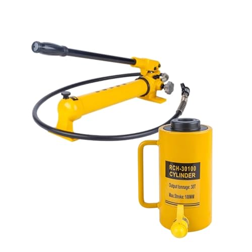 20T Hydraulic Jack with CP-700 Hand Pump - Heavy-Duty Hollow Single-Acting Hydraulic Cylinder for Lifting and Pulling - 2