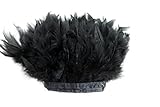 2 Yard Long Turkey Chandelle Turkey Fluff Feather Fringe Trim,Dress Sewing Clothes Accessories. 6'-7' Height Garment Accessories Feather DIY (Black)