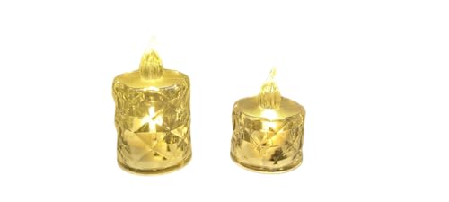 8 Velas Led Eletrônica Tranparente Geometrica 7 e 5 cm