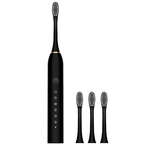 Cepillo de dientes eléctrico Adultos Cepillo de dientes recargable con 4 cabezas de cepillo y 6 modos de limpieza Whiten Blanco impermeable