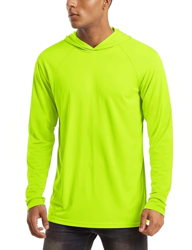 Image of MAGCOMSEN Men's Hooded UPF 50+ Sun Protection T Shirts Long Sleeve Athletic Fishing Shirts Rash Guards