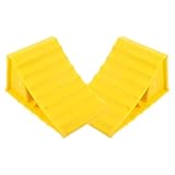 Alipis 2 Stück Radkeile mit Griff aus Abs für Autoanhänger und Wohnmobile Gelb Verhindert Reifenverformung Einfach zu Tragen für Langes Parken