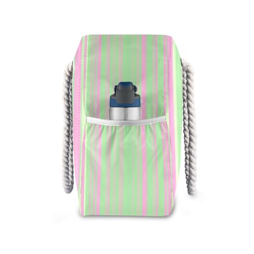 Light Stripe Beach Tote Bag for Women Large Pool Bags Carry On Bag With Wet Compartment for Beach Travel with Pocket Zipper Outdoor Tote Bag3