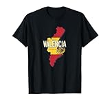 Valencia España Retro Mapa Vintage Paella Souvenir Camiseta
