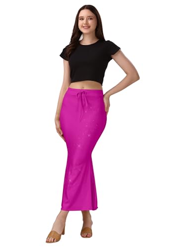 Image of Mehrang Stretchable Shimmer Saree Shapewear Petticoat for Women, Skirts for Women,Shape Wear Dress for Saree