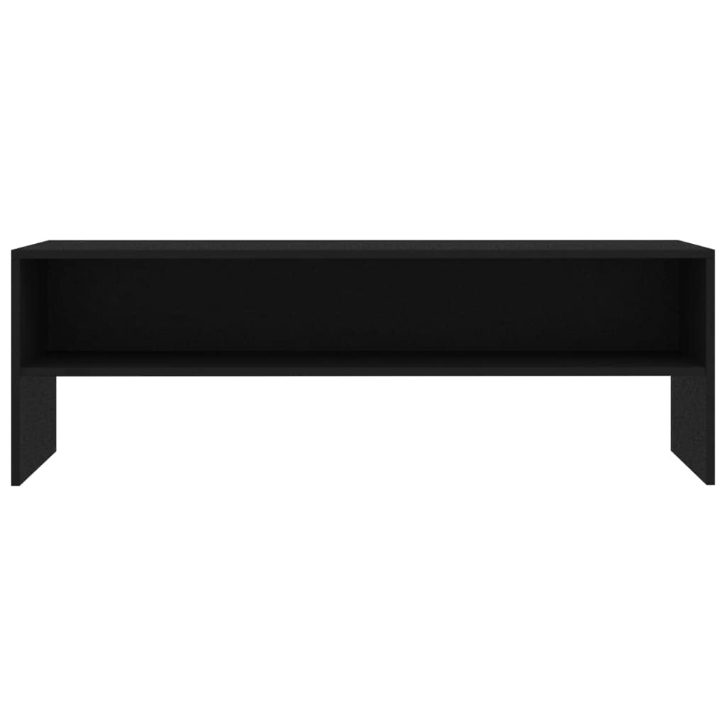 Hothingwell Szafka pod telewizor czarna drewno inżynieryjne 120x40x40 cm | Otwarta przegroda do przechowywania, łatwe do czyszczenia, łatwy montaż, klasyczny styl