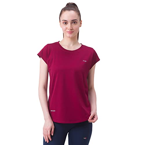 Image of berge' Ladies Jacquard Polyester Dry Fit Textured Western Shirts & Tshirts for Women, Quick Drying & Breathable Fabric, Gym Wear Tees & Workout Tops|Half Sleeve T-Shirt|Running Tshirts for Women
