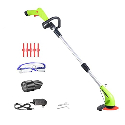 Cordless String Trimmer Weed Wacker: 12V Power Grass Trimmer Lawn Edger with 2.0Ah Li-Ion Battery Powered,Electric Lawn Trimmer for Cutting Blade, Adjustable Height Weed Eater Tool for Garden and Yard