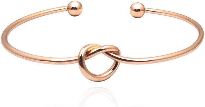 ONLYJUMP 14K Gold Plated Forever Love Knot Infinity Bracelets for Women Simple Delicate Open Adjustable Love Heart Cuff Bracelet Minimalist Knot Bangles Bracelet Fashion Jewellery Gift