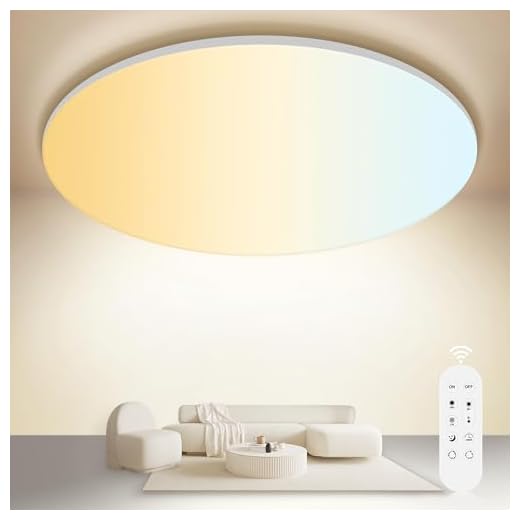 ONDTA LED Deckenleuchte Dimmbar 45W, 2700K-6500K Deckenlampe mit Fernbedienung, IP54 Rund Badezimmer Lampe, 5300LM Memory-funktion LED Panel für Wohnzimmer Schlafzimmer Küche Badezimmer, Ø45cm