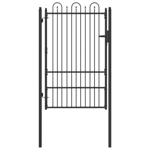 Image of vidaXL Fence Gate DRONTEN 100 x 150 cm Steel Black Lockable