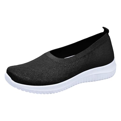 Xbemkste Zapatillas de senderismo para mujer, ligeras, anchas, transpirables, informales, cómodas, para exteriores, de verano, zapatillas de deporte para mujer, pies anchos, Negro , 39 EU