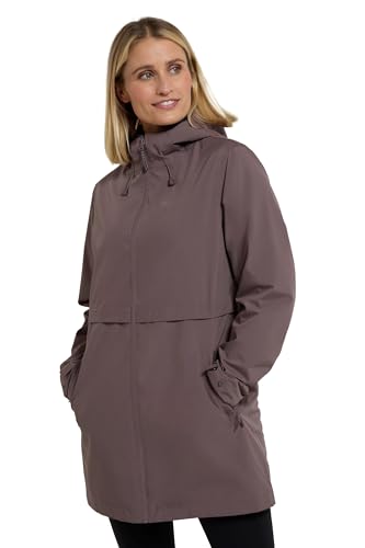 Mountain Warehouse Hilltop Womens Waterproof Jacket - Lightweight with Adjustable Hood & Side Pockets - Best for Spring Summer Wet Weather, Walking, Outdoors & Camping Dark Beige Women's Size 16 Mountain Warehouse Hilltop Womens Waterproof Jacket - Lightweight with Adjustable Hood & Side Pockets - Best for Spring Summer Wet Weather, Walking, Outdoors & Camping Dark Beige Women's Size 16