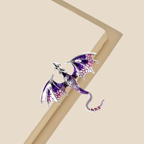 Image of Vintage Punk Dragon Animal Brooch - Domineering Flying Dragon Personality Clothing Accessories for Men and Women