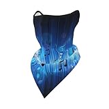 Hnnkloy Nota musical azul,Cubrebocas suave, braga de cuello, media máscara, bufanda, mascarilla deportiva