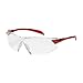 Radar 250-45-1020 Rimless Safety Glasses with Red Temple, Clear Lens and Anti-Scratch/Fogless Coating