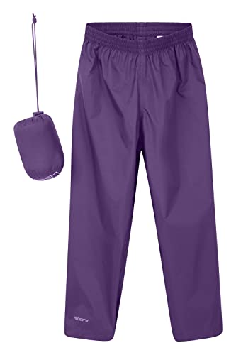 Mountain Warehouse Pakka Kids Waterproof Rain Pants -For Boys & Girls Purple 9-10 Years #TOP3