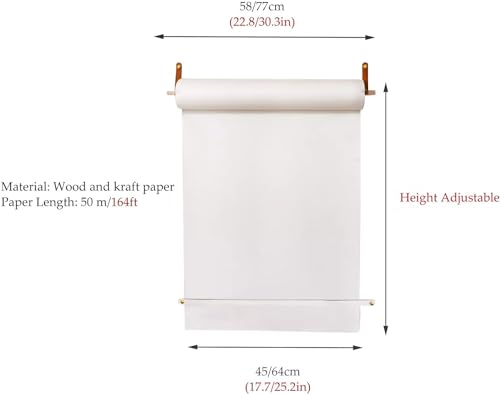 Distributeur de Papier Kraft 45 cm Suspendu avec Support Rouleau