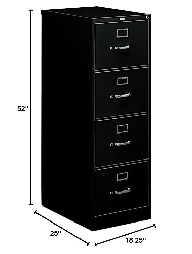 Hon 4-Drawer Legal File - Full-Suspension Filing Cabinet With Lock, 52 By 25-Inch Black (H514) #TOP1