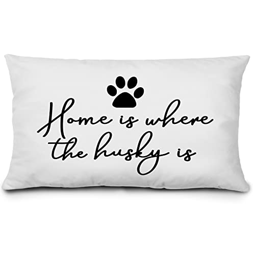 KEUSPI Husky Throw Pillow Cover 12x20 Dog Lover Decor