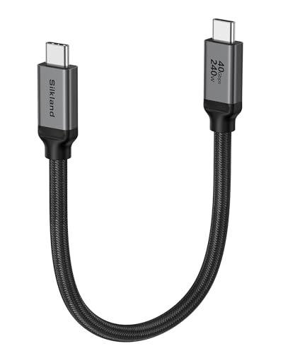 Image of Silkland USB 4 for Thunderbolt 4 Cable 1FT, 40Gbps Data Transfer, 240W, 8K | Braided USB C Data Cable Short, Compatible for Thunderbolt 3, iPhone 17 /16, SSD, MacBook, Hub