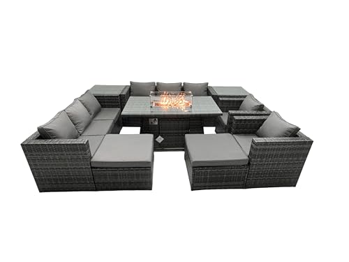 FMSGarden Rattan Garden Furniture Firepit ...