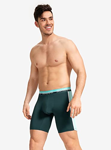 Separatec Men's Athletic Cool Mesh Fast Dry Long Leg Boxer Briefs Dual Pouch Underwear 2 Pack4