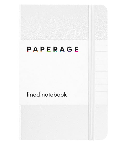 Cuaderno de bolsillo rayado para apuntes de viaje y notas de trabajo diarias en color blanco